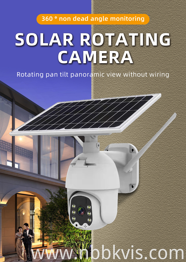 Wireless Solar Powered Smart 1080P PTZ Security Camera 
